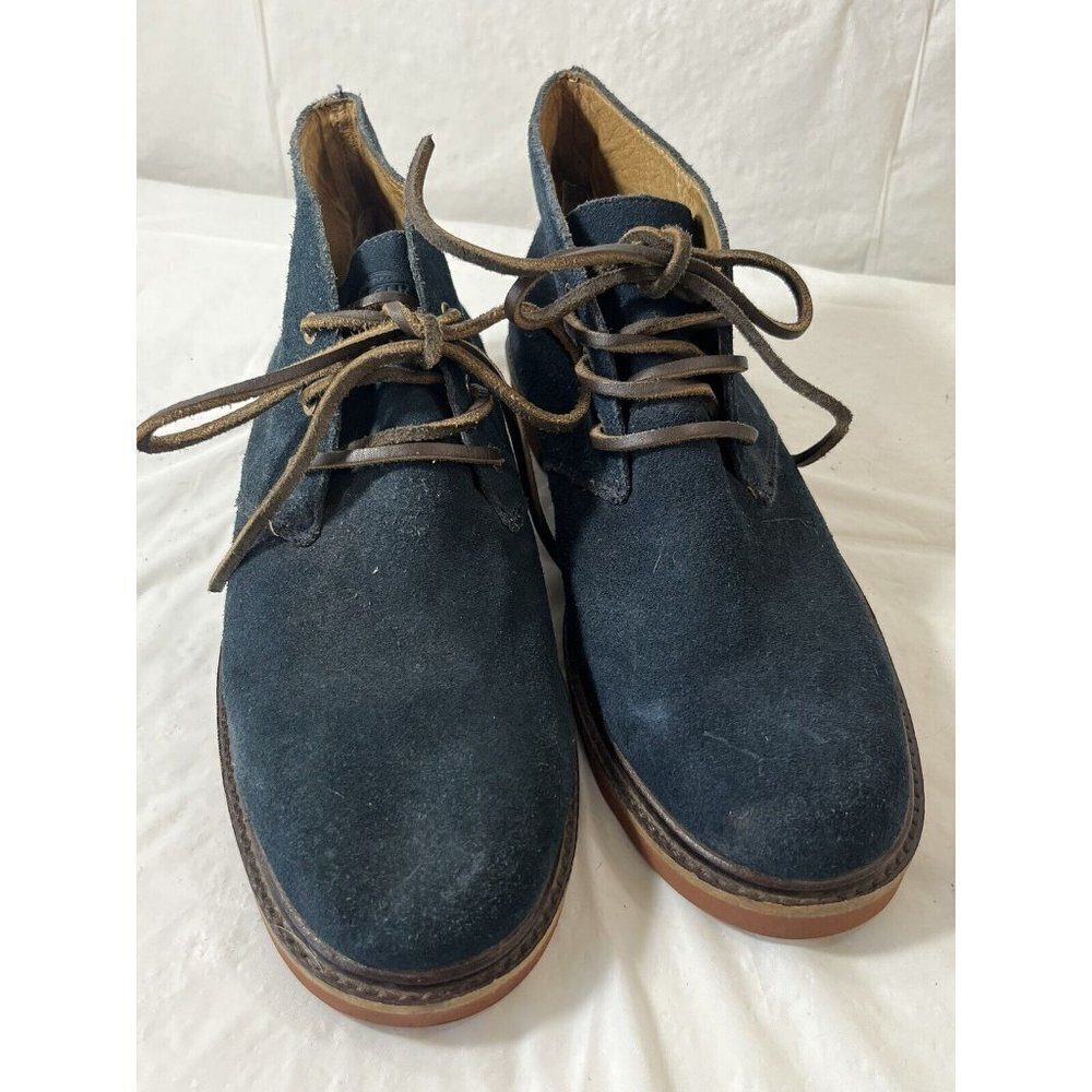 Fossil Boots Mens Casual Chukka SIZE 8 BLUE SUEDE LEATHER